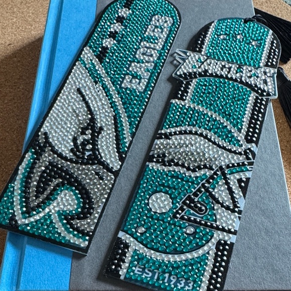 Handmade Other - 📖 Handcrafted Philadelphia Eagles Diamond Art Bookmarks – Set of 2